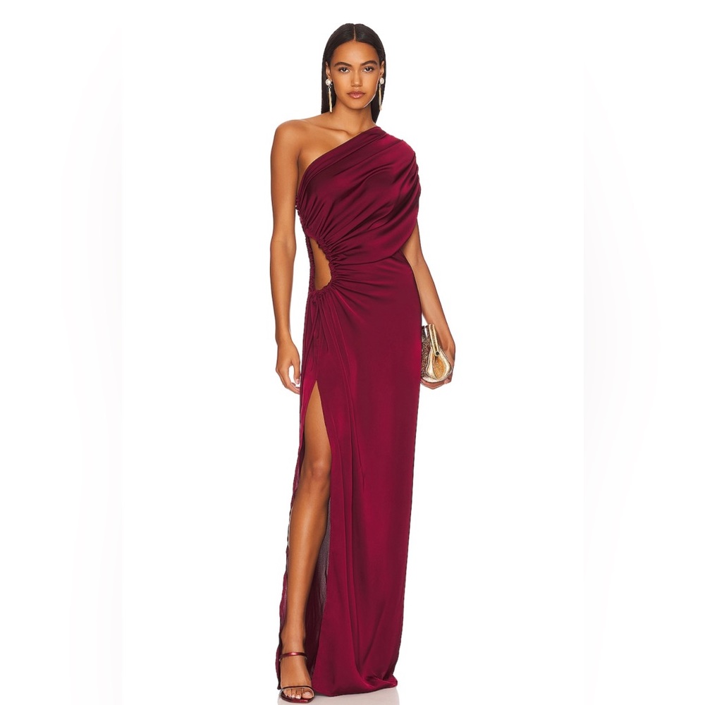 Andrea Iyamah x REVOLVE Aylo One Shoulder Dress in Oxblood